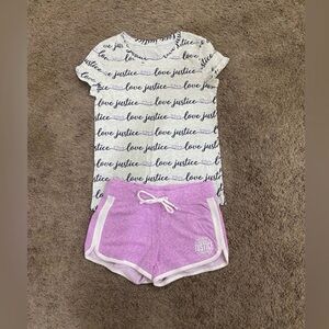 Girls Justice Love Justice purple outfit size 10